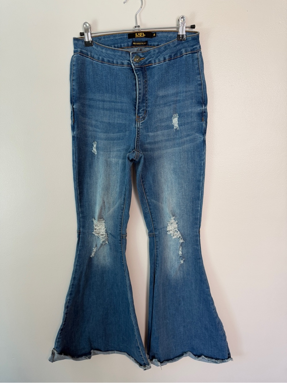 Lucky and Blessed Xtreme Flare Jeans 4 Distressed